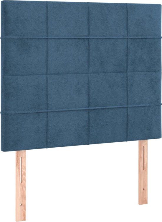 vidaXL Hoofdbord donkerblauw fluweel 90x5x118/128 cm