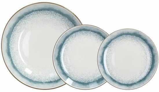 Tognana Porcellane MC070186008 Servies 18-delig - Porselein - Blauw/Wit - 6 Personen