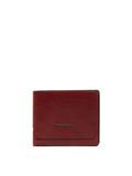 Piquadro Portefeuille pour homme avec fenêtre d'identification rabattable en cuir, Terre cuite, Décontracté