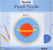 Figured'Art Punch Needle Kit voor Volwassenen en Kinderen - Saturnus - 20x20 cm