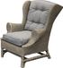 AVH-Collectie Mississippi Wing lounge tuinstoel riet bruin/terre inclusief kussen