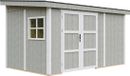 Timbela M939B-TUNDRA GREY Tuinhuis - 8,68 m² - 248x412xH231 cm - Hout - Zonder vloer en zijwand (3 wanden) - Lichtgrijs