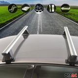 Omac Barres de toit transversales en aluminium pour Ford Ranger T6 2011-2022 Doublecab – Antivol – Rainure en T – Testées City Crash – Charge max 50 kg Argent