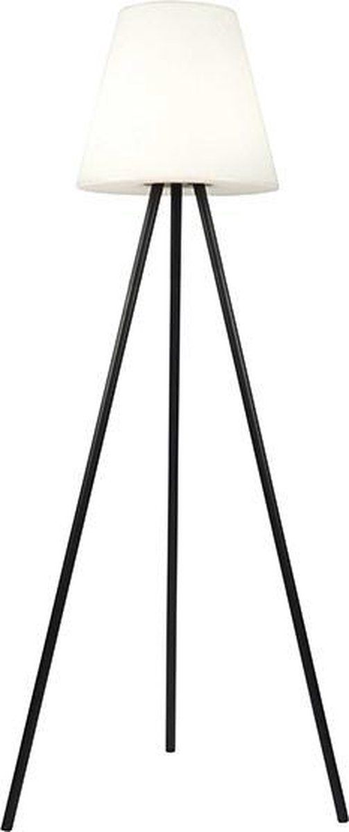QAZQA Virginia - LED Tripod Floor Lamp - Black - Outdoor - Dimmable - Solar Powered