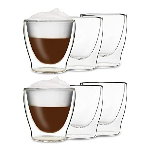 DUOS 6X 200ml starterglazen set - dubbelwandige thermoglazen, koffie theeglazen