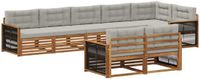vidaXL - Bank loungeset - 8 zitplekken - Naturel en lichtgrijs - Acacia hout