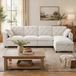 MODENUIT Canapé d'angle 281 x 132 x 86 cm - Avec fonction couchage et espace de rangement - Salon - Velours beige