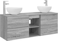 vidaXL Badkamerkastenset 3 st Grijs Sonoma 49,5 x 35 x 63 cm