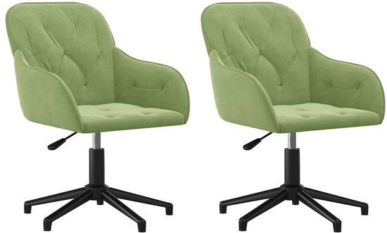 vidaXL Eetkamerstoelen draaibaar 2 stuks fluweel lichtgroen