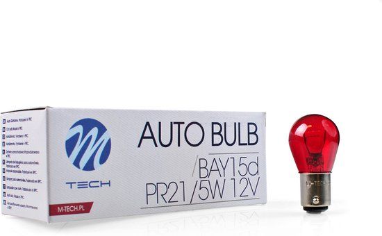 M-Tech PR21/5W 12V Rood 10 stuks