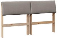 vidaXL - Gestoffeerd hoofdbord - Taupe - 135 cm - Massief grenenhout