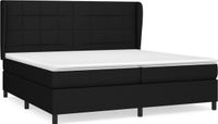vidaXL Boxspringbed met matras, stof, zwart, 200x200 cm