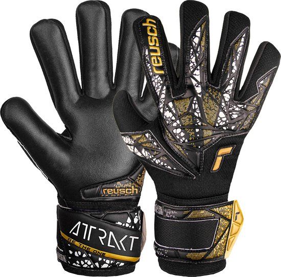 Reusch Attrakt Silver NC Junior Keepershandschoenen - Zwart/Goud - Maat 5