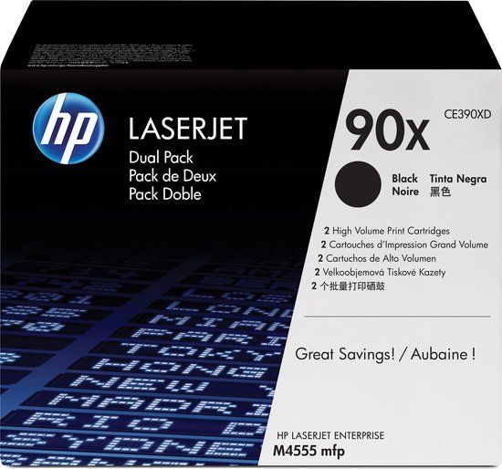 HP 90X originele high-capacity zwarte LaserJet tonercartridge, 2-pack