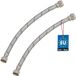 KOTARBAU® 2 Pièces - Tuyau de raccordement flexible 3/8"x3/8" - Tuyau de raccordement pour robinetterie 30 cm - Tuyau de robinet flexible - Écrou libre x raccords à compression - Tuyau de raccordement sanitaire - Tuyau de raccordement tressé en acier inoxydable
