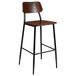 Flash Furniture Lincoln Industriële Barkruk met Gunmetal Staalframe en Rustieke Houten Seat