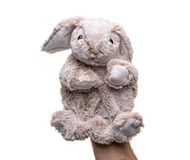 Uni-Toys - Handpop haas (bruin gemêleerd) - 24 cm