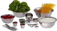 Relaxdays Keukengerei set - 15 delen - RVS - Zilver