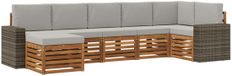 vidaXL Hoek loungeset 7-delig Naturel et gris clair