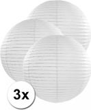 Merkloos 3x stuks witte luxe lampionnen van 50 cm