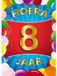Bellatio Decorations Verjaardag deurposter - 8 jaar - multi - 59 x 84 cm - feestartikelen