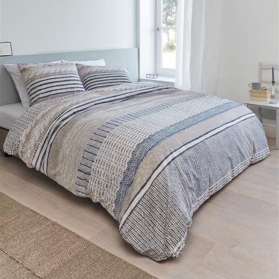 Ariadne at Home Hug Dekbedovertrek Lits-jumeaux Katoen Gestreept Naturel/off-white 240x220 cm