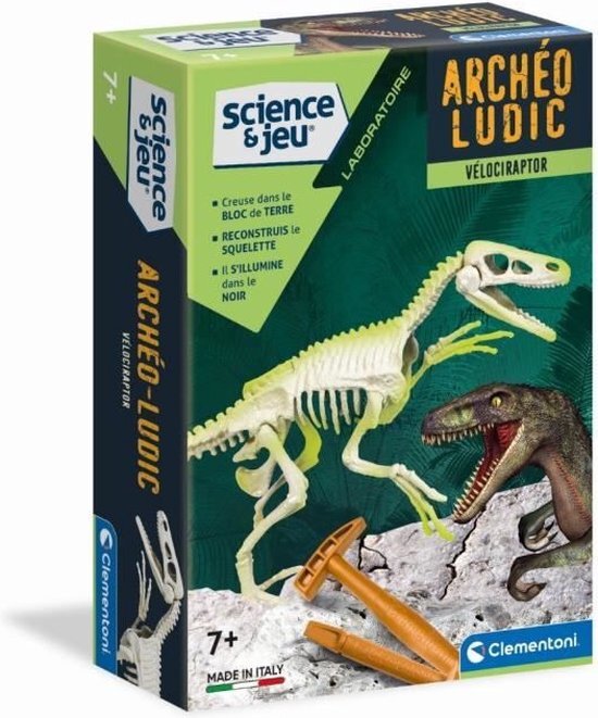 CLEMENTONI Wetenschap & Spel - Archéo Ludic Vélociraptor - Wetenschappelijk spel