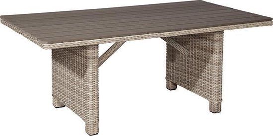 Garden Impressions Milwaukee Lounge/Dining Tafel 170x90 cm Passion Willow Bruin Kunststof/Hout/Aluminium