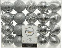 Decoris Kerstballen - 40 stuks - Zilver - 6 cm diameter - Kunststof