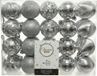Decoris Kerstballen - 40 stuks - Zilver - 6 cm diameter - Kunststof