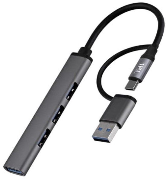 T'nB iClick - Hub - ultra slank - 1 x SuperSpeed USB 3.0 + 3 x USB 2.0 - desktop