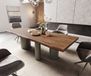 DELIFE Table à manger Edge 260x100 XL Acacia Marron Troa Métal finition à effet Titane Live-Edge