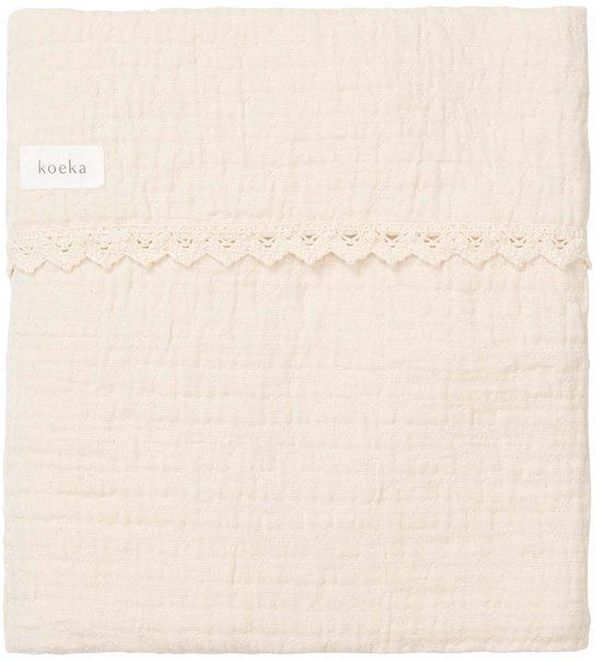 Koeka ledikantdeken lace Elba natural 100x150