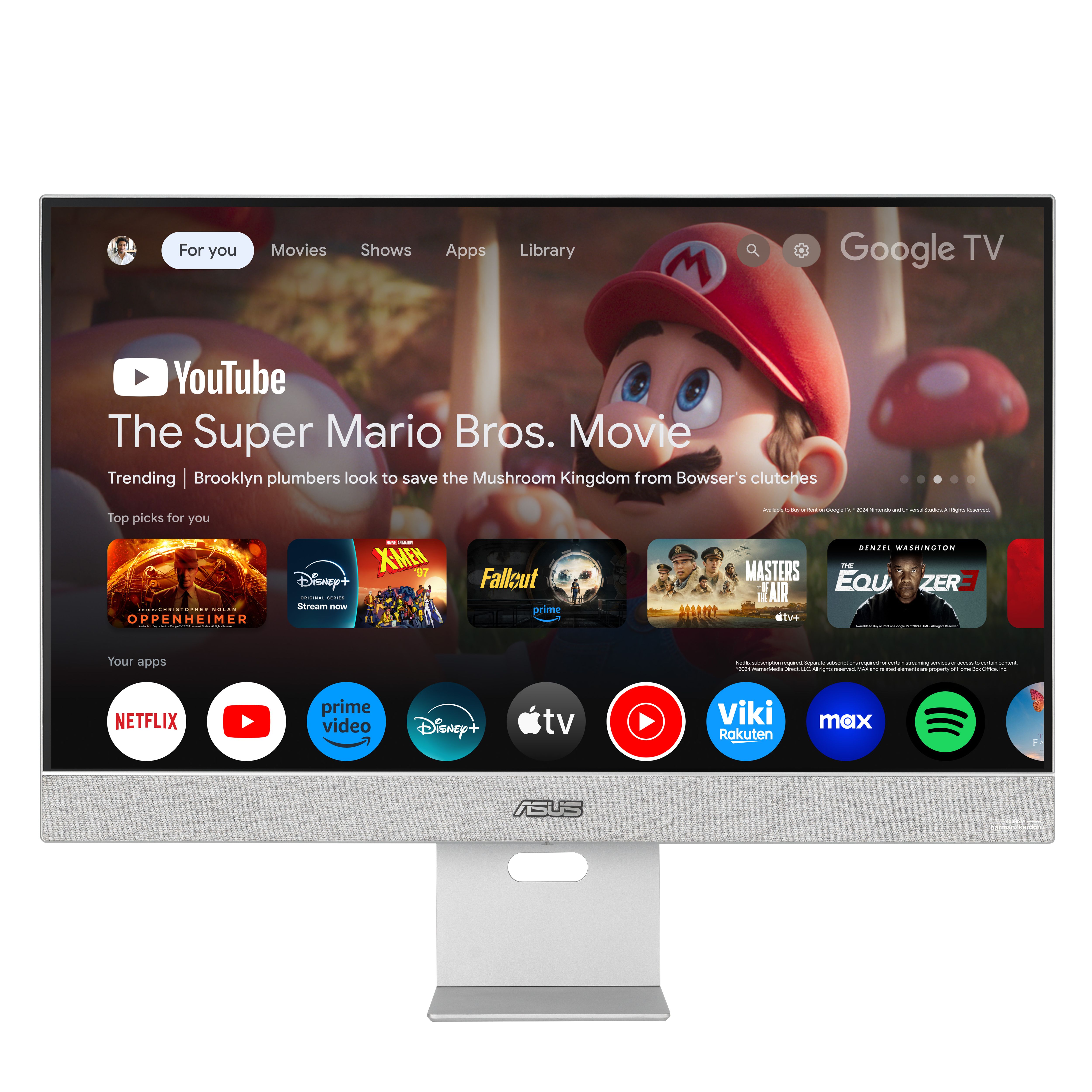 ASUS ZenScreen Smart Monitor MS27UC - 27 inch 4K Google TV Monitor with USB-C, Harman Kardon Speakers