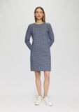 s.Oliver Korte bouclé jurk met sierknopen navy 34