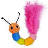 Nobby Pluche rups met veer, met Catnip 15 cm