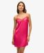 Superdry Robe Courte Caraco en Satin Rose Taille: 40