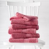 De Witte Lietaer Handdoeken Helene Carmine 50 x 100 cm - 6 stuks - Katoen