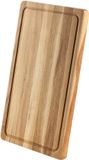 KADAX Planche à découper rectangulaire en chêne, planche de cuisine en 5 tailles différentes, planche en bois avec gouttière à jus, planche de service pour fromage, planche à petit-déjeuner (24x40cm)