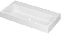 Wastafel INK Momento Wastafel Polystone Zonder Kraangat - 900x450x90 mm - Mat Wit