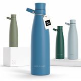LARS NYSØM Nåde Roestvrijstalen drinkfles 1000ml - BPA-vrije geïsoleerde waterfles 1,00 Liter (Calypso Blue)