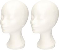 Merkloos Faram Party Paspop hoofd - Etalage display van piepschuim - 2 stuks