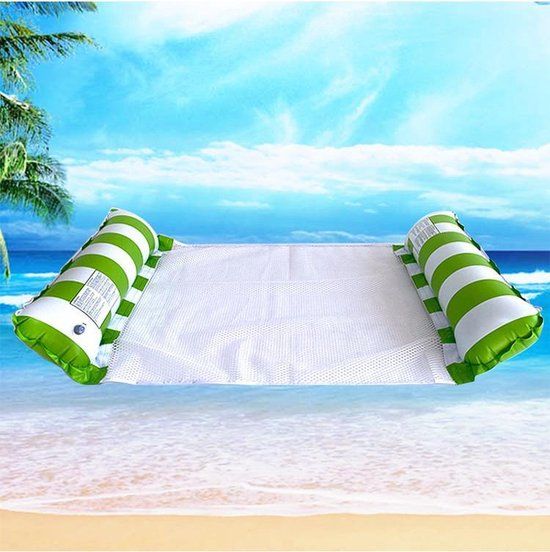 Merkloos Ever Home Waterhangmat - Luchtbed Zwembad - Groen - Zwembad/Strand - Waterspeelgoed - Vakantie