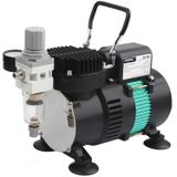 Compresseur aérographe - 3,5 bar - Double ventilateur de refroidissement - Manomètre et séparateur d'eau