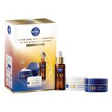NIVEA Q10 Anti-rimpel Power gezichtsverzorgingsset – cadeauset met dagcrème (50 ml) nachtcrème (50 ml) en Dual Action Serum (30 ml) – anti-aging verzorgingsset