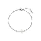 s.Oliver Bracelet - elegante armband van gepolijst roestvrij staal - zilver - ankerketting verstelbaar tot 21 cm - waterdicht en huidvriendelijk
