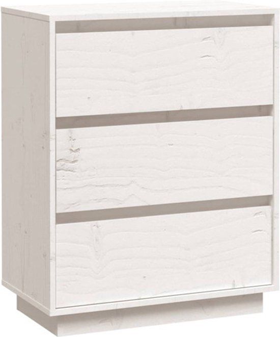 vidaXL Dressoir 60x34x75 cm massief grenenhout wit