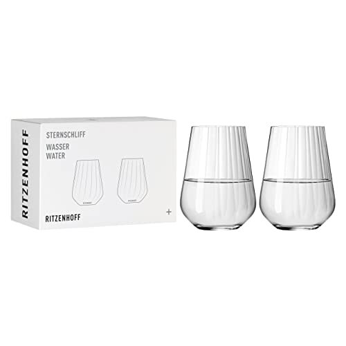 Ritzenhoff STERNSCHLIFF waterglasset #2, van kristalglas, 540 ml, vaatwasmachinebestendig, in geschenkverpakking, 3681002, helder