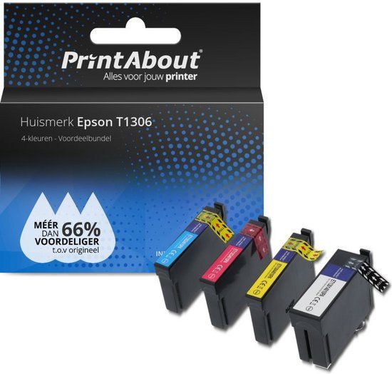 PrintAbout Compatible Epson T1306 Ink Cartridge 4-Color Multipack