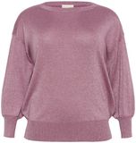 KAFFE Curve KAFFE Vrouwentrui Curve Regitta Lange Mouw Ronde Hals Wol Glitter Tulipwood M